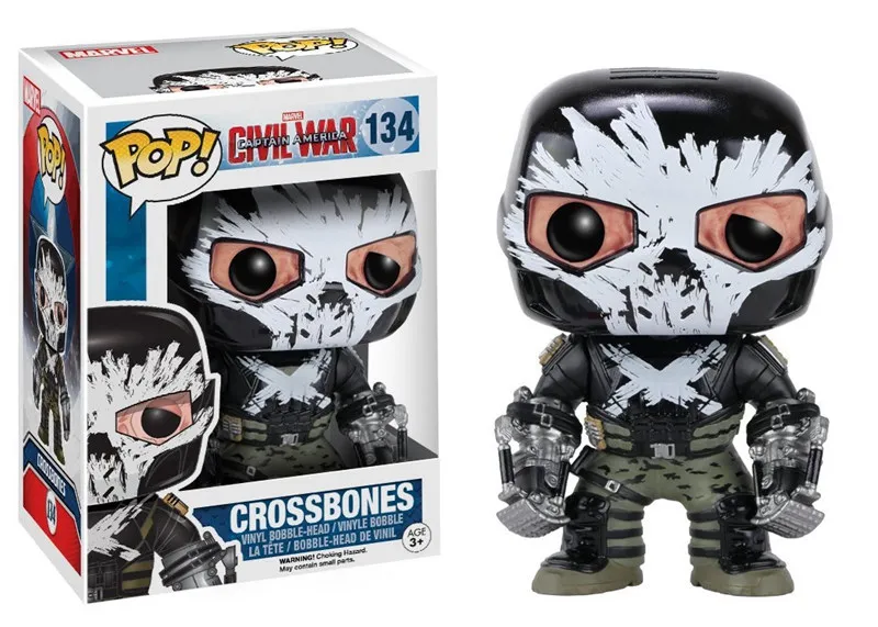 Оригинальная фигурка Funko pop Marvel Civil War Crossbones Коллекционная Виниловая фигурка модель игрушки с оригинальной коробкой