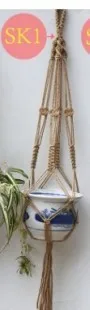 B Ручная подвеска для растений из макраме корзины горшок хлопок льняная веревка цветочный горшок держатель Вешалка Countyard Сад Украшение На Стену 1 шт. 105 см - Цвет: B