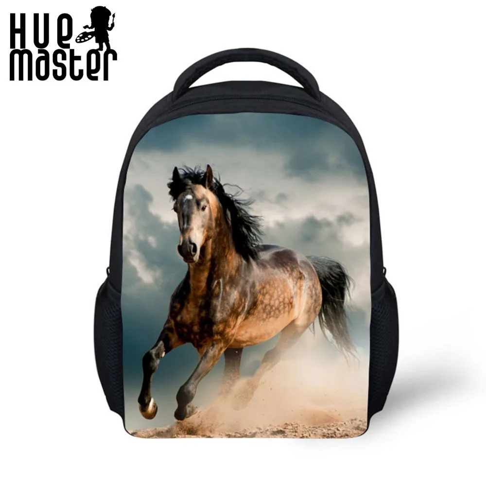 12 дюймовый школьный рюкзак с рисунком лошади подходит для мальчиков и девочек
