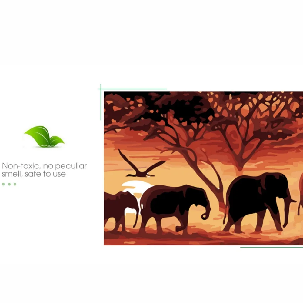 Digital Painting Hand-painted Modern Abstract Decorative Animal Art Canvas Set Mural Frameless Wall Decoration | Дом и сад