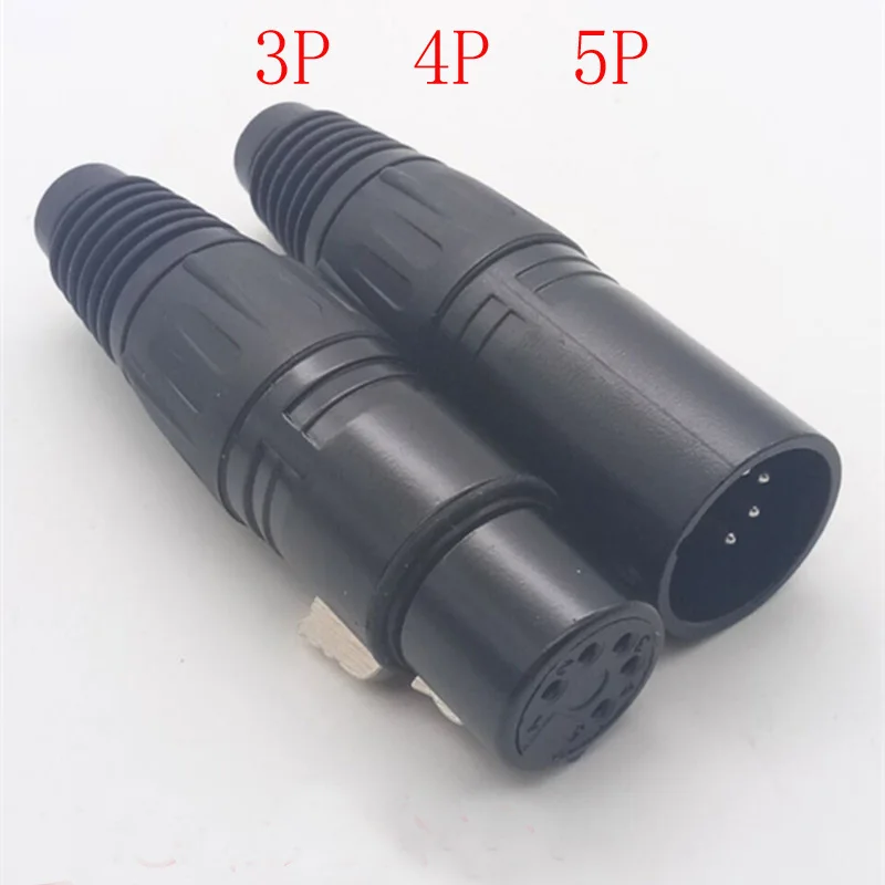 

10pcs/lot 3 /4 /5 Pins XLR Male/Female Plug Socket Adapter Audio Panel Mount Connector XLR Converter Adapter Jack for Mic