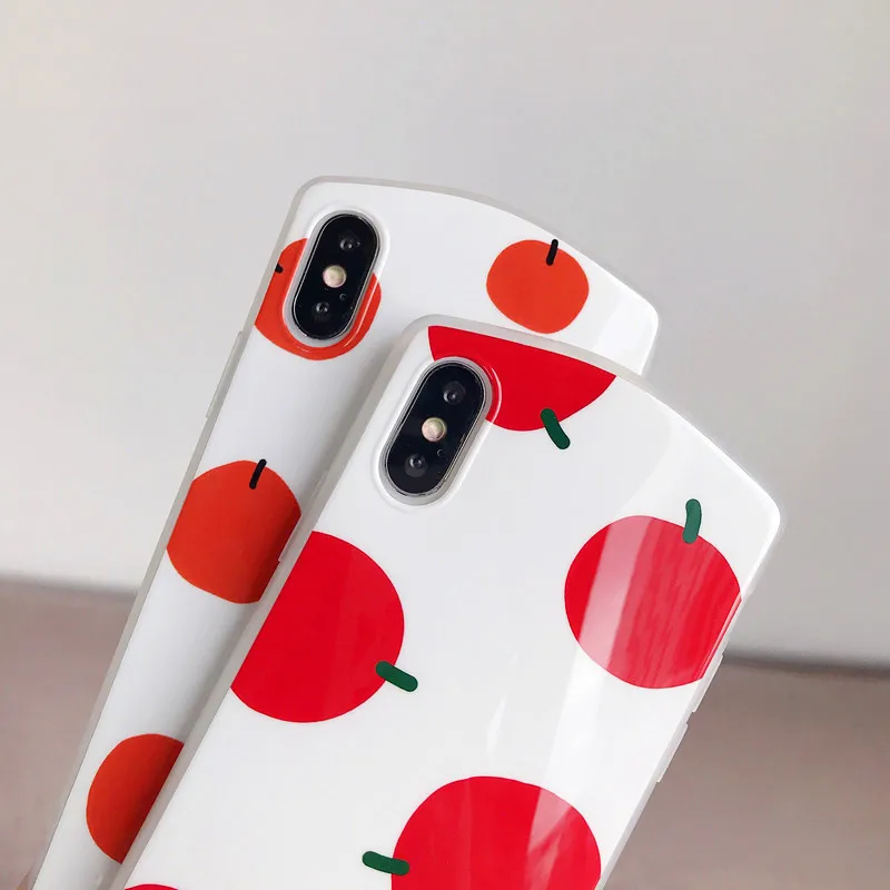 Летний чехол с рисунком фруктов для iPhone 7 8 Plus X XR XS MAX Cute tangerine мягкие чехлы