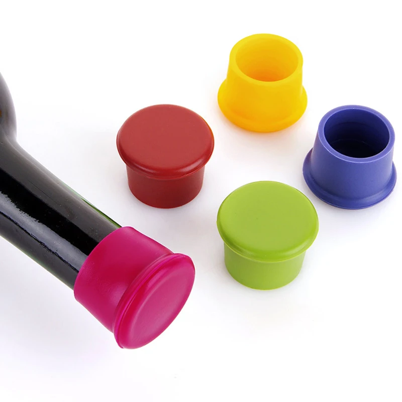 

Hot Sale 1Pc Silicone Red Wine Stopper Fresh Keeping Bottle Cap Flavored Beer/Beverage Sealer Cork Kitchen Tool