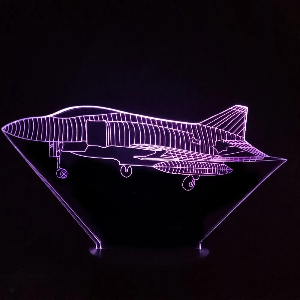 Новинка самолёт 3D светодиодные визуальные Красочные ночники USB ночник лампа для