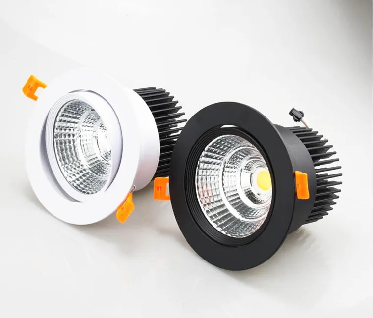 Диммируемые потолочные утопленные светильники 9W12W15W COB светодиодный точечные потолочные светильники 110-220 В Теплый Холодный белый светодиодный потолочный лампы внутреннего освещения