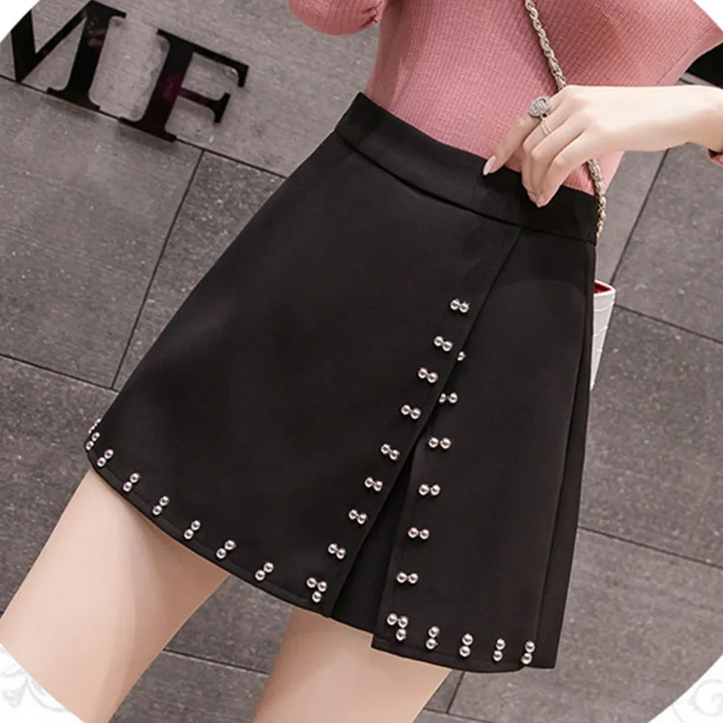 4 цвета 2019 Весна осень женщин Элегантный офис леди поддельные юбка Шорты