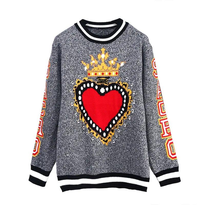 Autumn Winter Thicken Warm Couple Top Knitted Sweaters Plus Size Women Men Long Sleeve O-Neck Outerwear Pullovers Gray | Водолазки