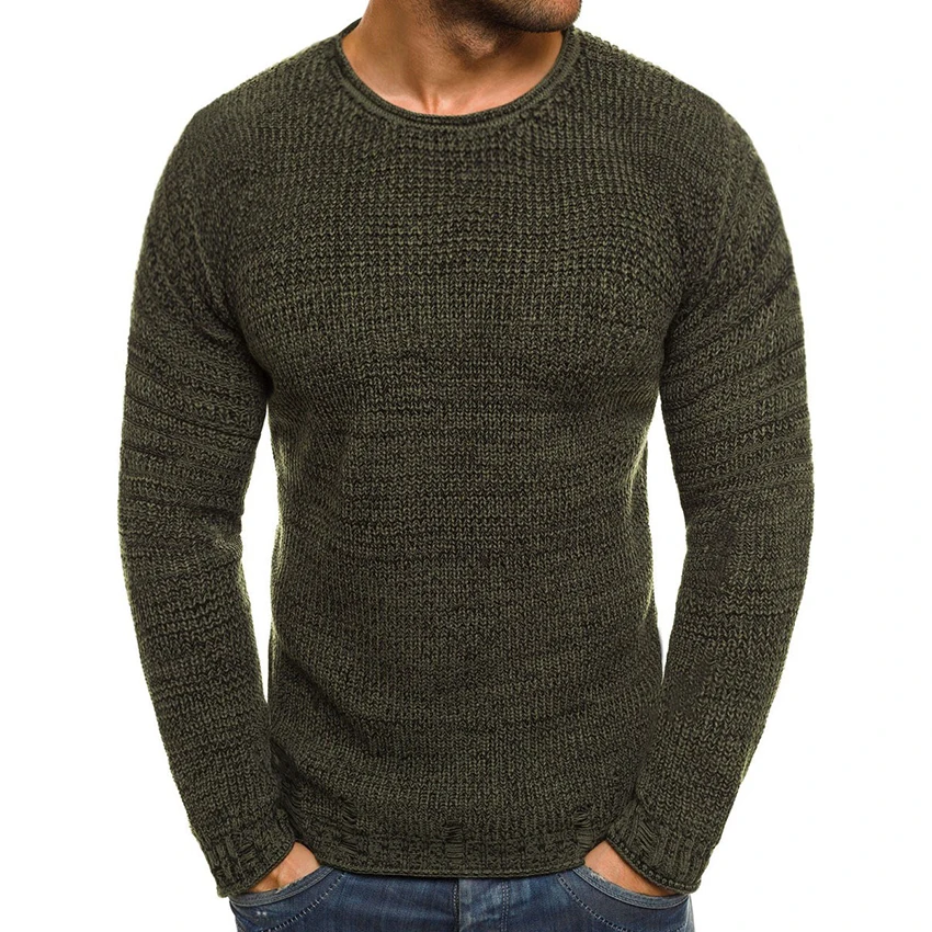 

Autumn and Winter Men's Solid Round-collar Sweater Long Sleeve Knitted Sweaters O-neck Slim Stylish Pullover Man Clothes Tops