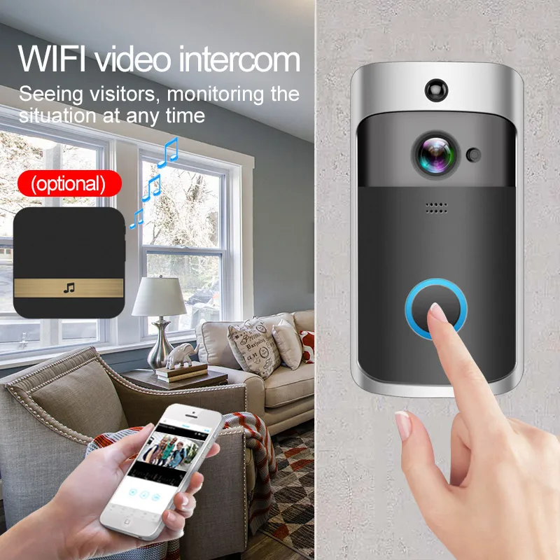 Denicer Smart ip видеосвязь wifi видео Кольцо телефон дверной звонок Cam беспроводная