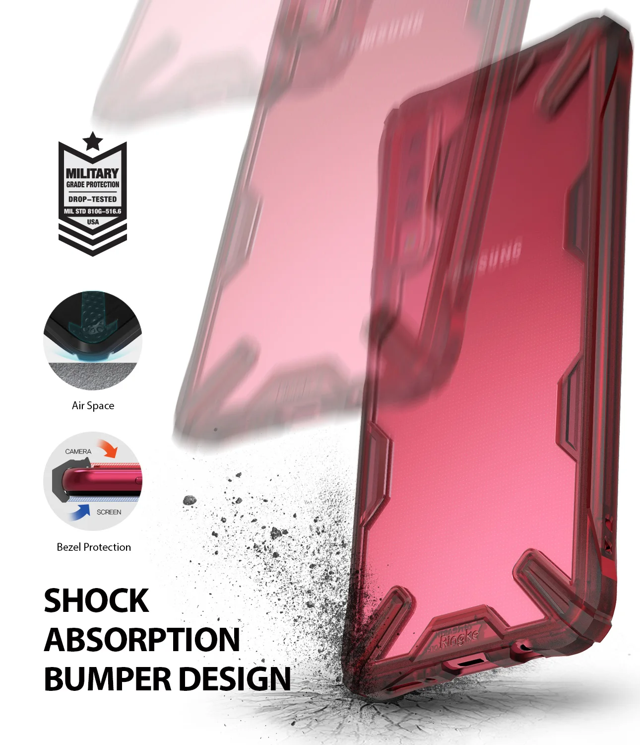 100% Оригинальный Ringke Fusion X чехол для Samsung Galaxy A7 2018-военный класс сопротивление
