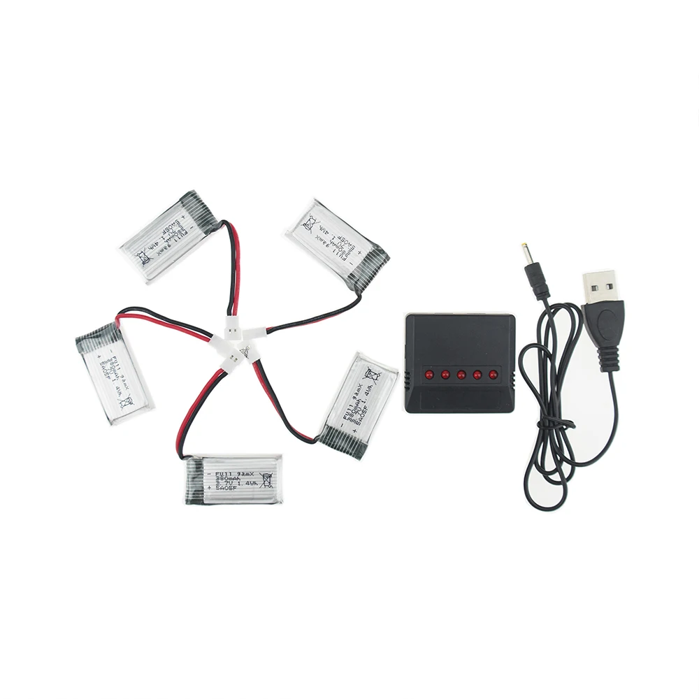 5 шт. 3 7 В 380 мАч LiPo батарея с X5 зарядным устройством для JRC H6C Hubsan H107 DM003 RC