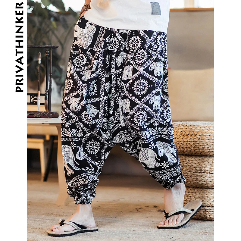 Sinicism Store мужские шаровары 2019 Мужская Уличная одежда брюки с цветочным рисунком