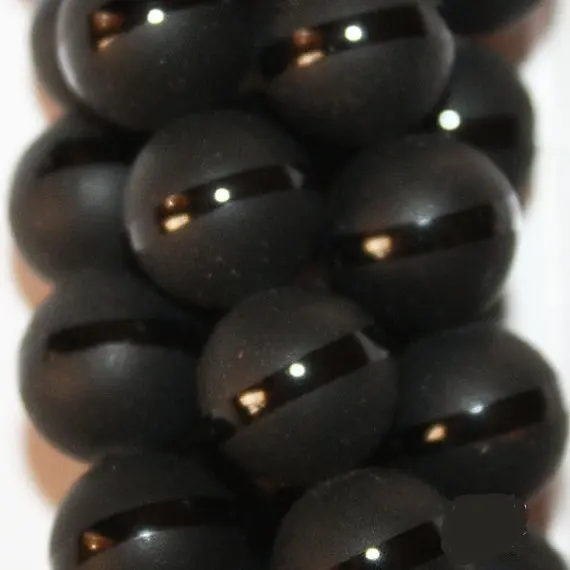 Тибетские бусины из черного оникса-круглые 10 мм драгоценных камней-полная прядь