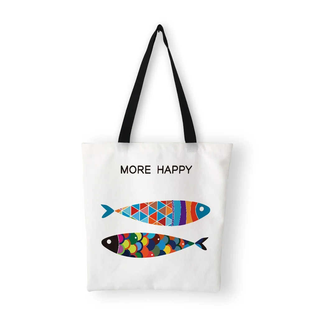 Красочная женская сумка с бесплатным рыбным принтом пляжные сумки женские на