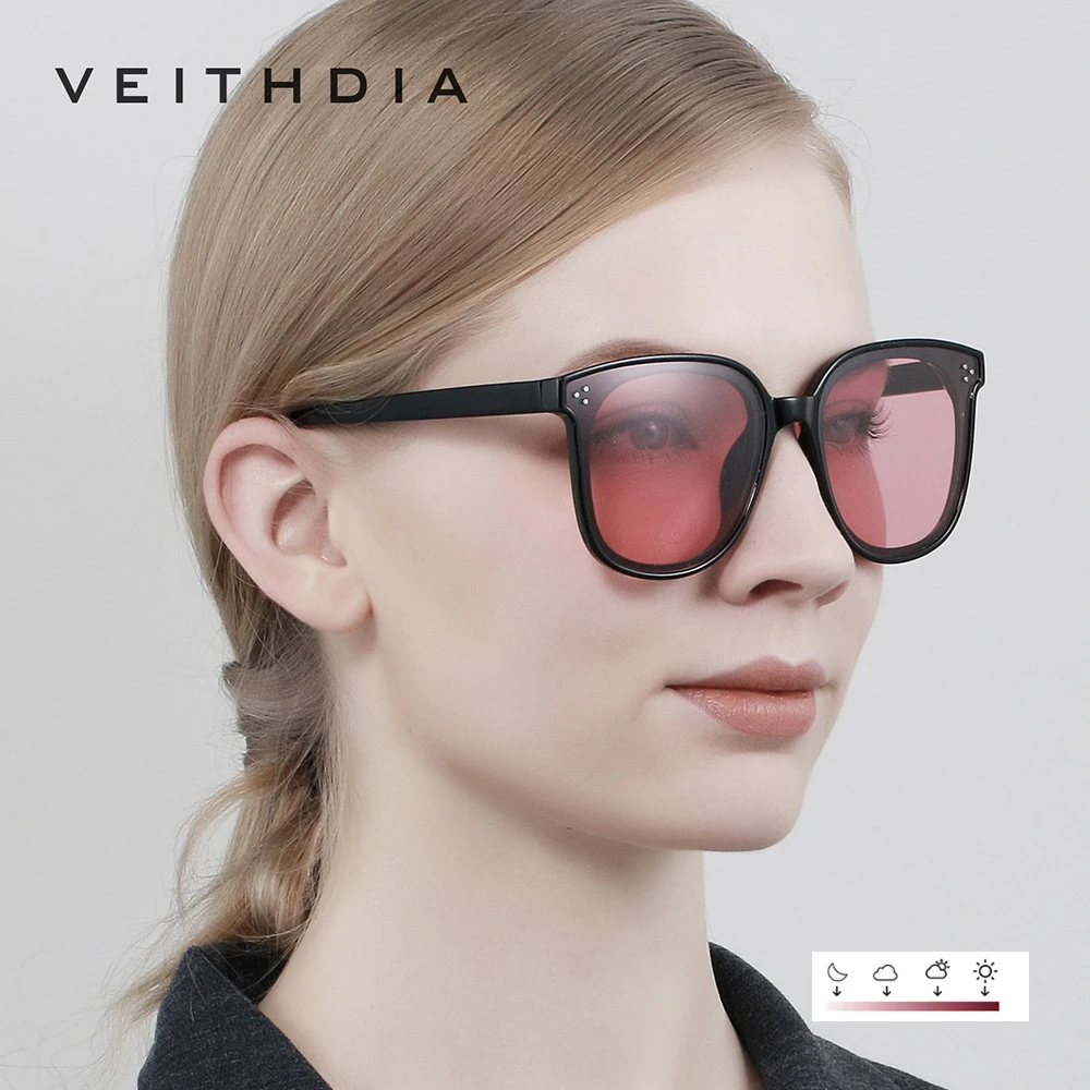 VEITHDIA, брендовые фотохромные женские солнцезащитные очки, поляризационные, зеркальные линзы, винтажные, день и ночь, двойные солнцезащитные очки для женщин 8510