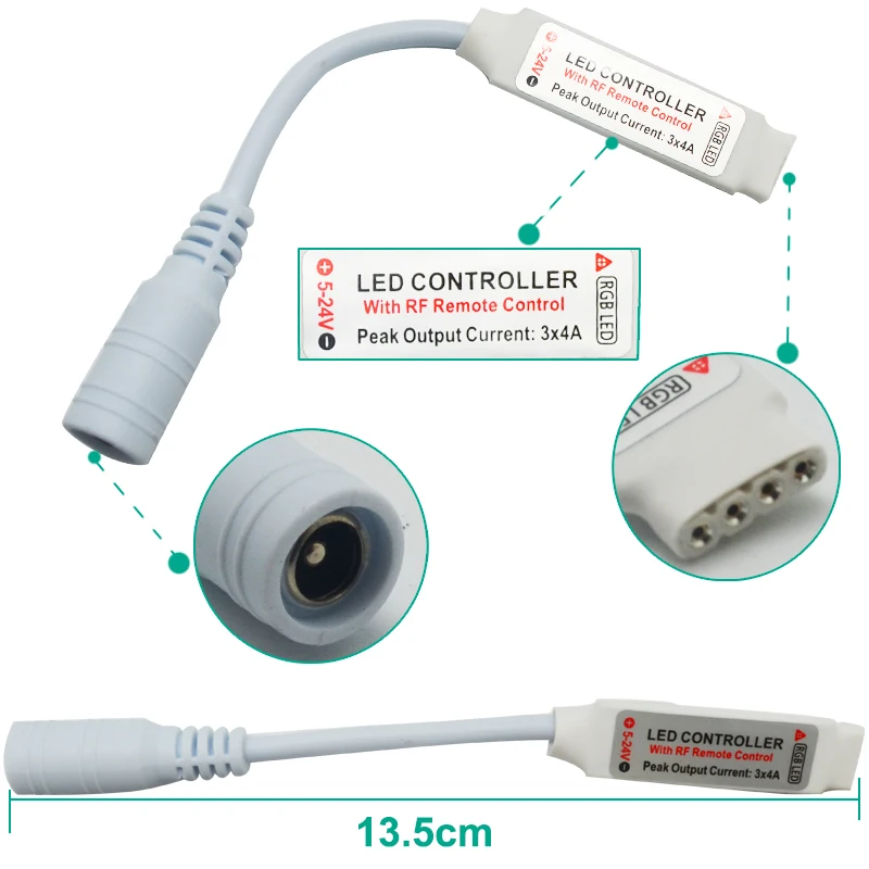 20 шт. DC12V 24V Мини RGB Led контроллер RF беспроводной 6A пульт дистанционного управления