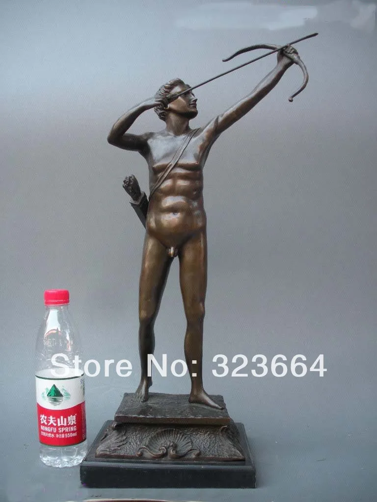 22 Западная 100% Бронзовая мраморная статуя обнаженных лучей с бантом|statue nude|statue
