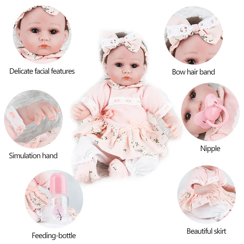

45cm reborn doll Silicone reborn baby doll adorable Lifelike surprice doll with hands open Toys for children