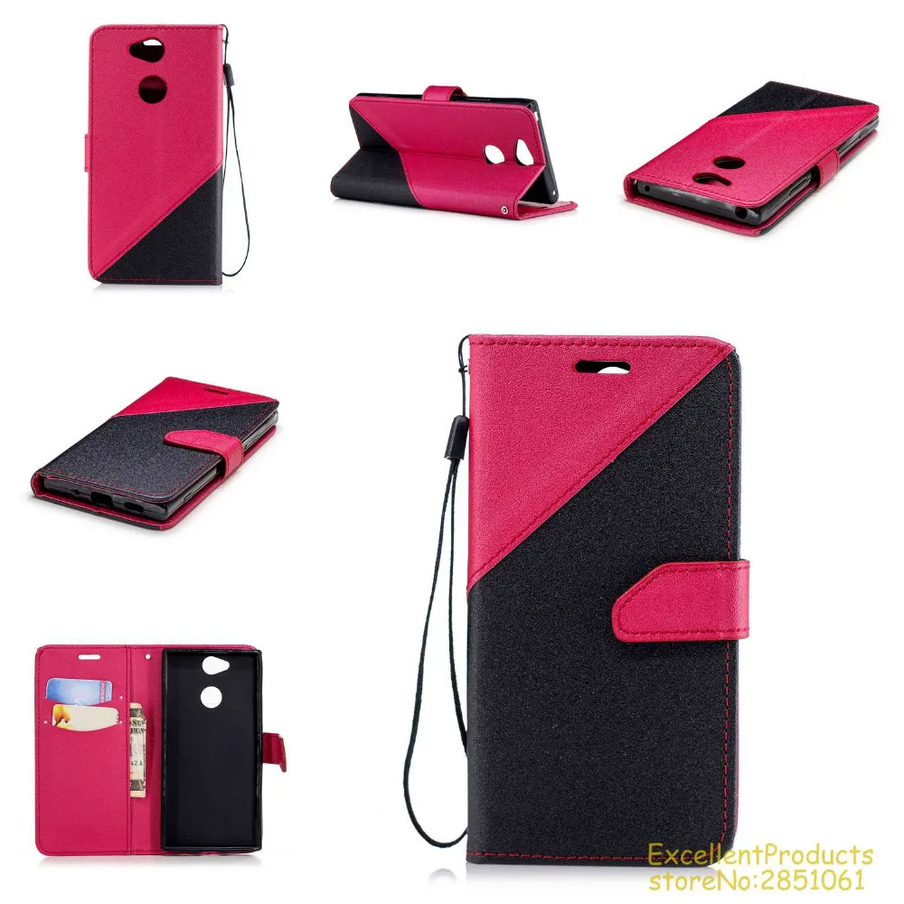 Для Coque sony Xperia XA2 Роскошные магнитных флип бумажник PU кожаный чехол для Дело Капа