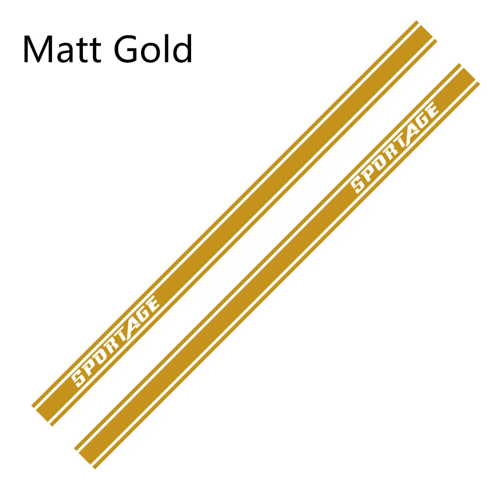 Matt Gold Автомобильные наклейки длинные Боковые Полосатые наклейки DIY Авто Виниловая пленка Стайлинг наклейки гоночный Стайлинг для KIA SPORTAGE Тюнинг автомобиля аксессуары - Название цвета: Matt Gold