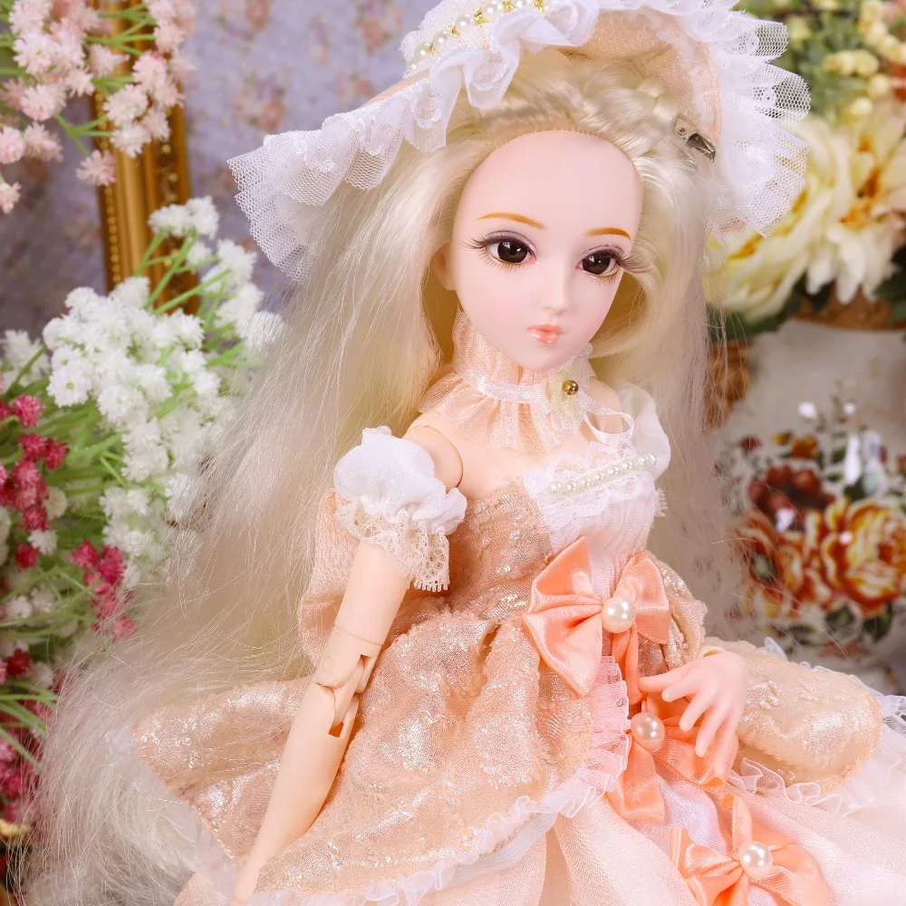 DQ bjd 45 см дневник королевы 1/4 блонд волосы куклы шампанское одежда шляпа обувь