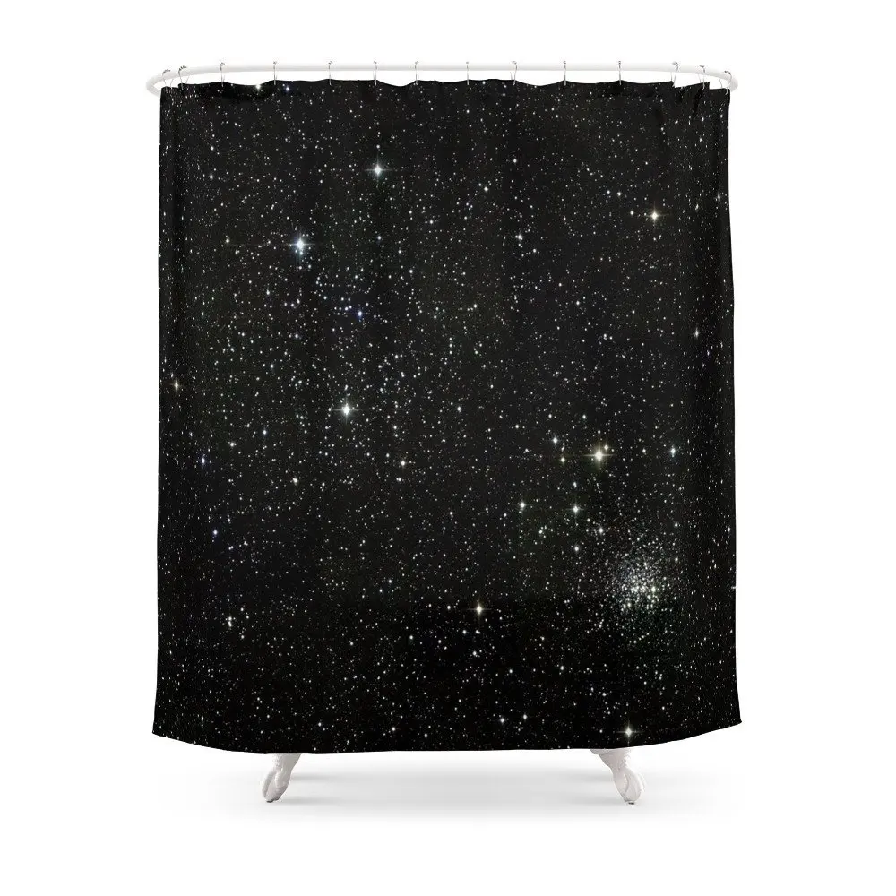 

Universe Space Stars Planets Galaxy Black White Shower Curtain Waterproof Polyester Fabric Bathroom Decor Printed Shower Curtain