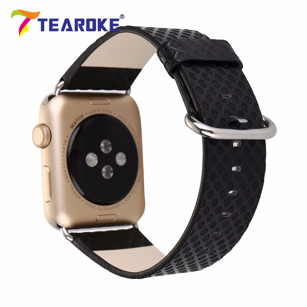 Tearoke кожаный ремешок для Apple Watch 38 мм 42 Мода Dot Pattern Для женщин мужчин замена iwatch 1 2