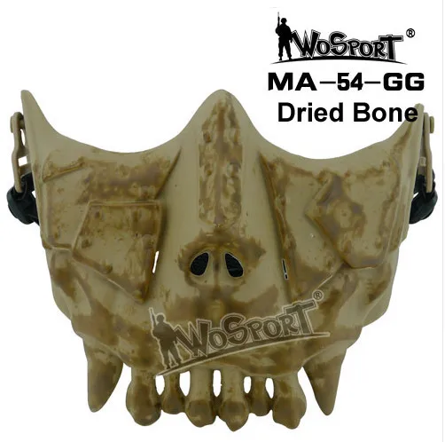 Dried WoSporT Тактические Маски-шлемы Половина лица стальная сетка Ужасный Череп страйкбол WarGame корпус V3 пейнтбольная маска для охоты - Цвет: Dried