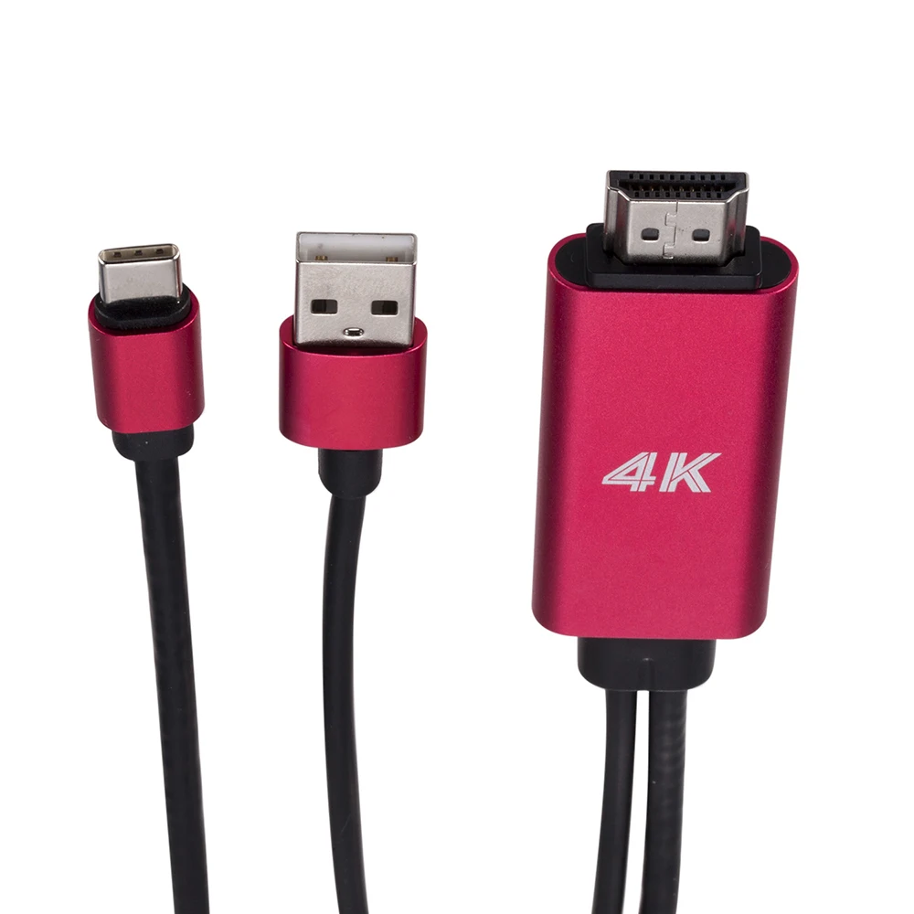 1 шт. USB C Тип с разъемами типа и HDMI 4 K кабель HD ТВ цифровой аудио видео адаптер для