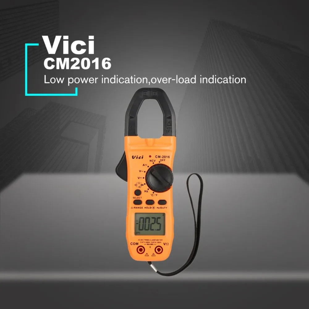 Vici CM 2016 Ручной цифровой клещи мультиметр AC/DC Вольт Ток Напряжение Ом НТС
