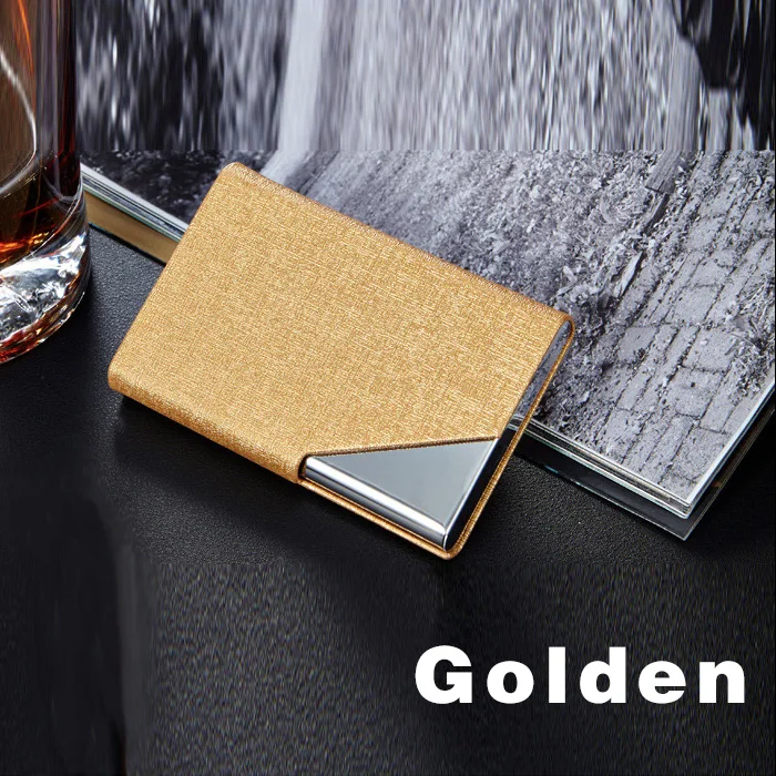 Golden1 ID держатель для карт, визитница, кошелек, чехол для кредитных карт, для женщин и мужчин, кожаный, водонепроницаемый, защита для карт, металлические кошельки - Цвет: Golden1