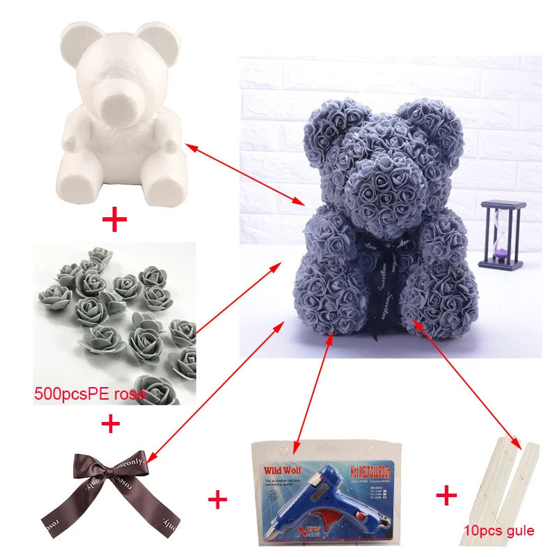 1 шт. 15 см/20 см/35 см форма из вспененного розового медведя DIY игрушка Искусственный