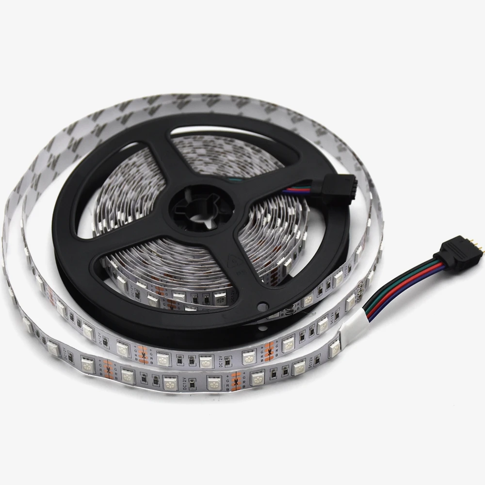 DC12V 5050 RGB Водонепроницаемая 5 м 60 светодиодов/м Светодиодная лента лампа Диодная