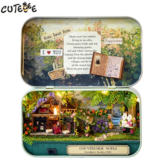 Cutebee коробка театр muebles para casa de muñecas миниатюре, игрушка-де-bricolaje casa de muñecas RU miniatura muebles v4-v6