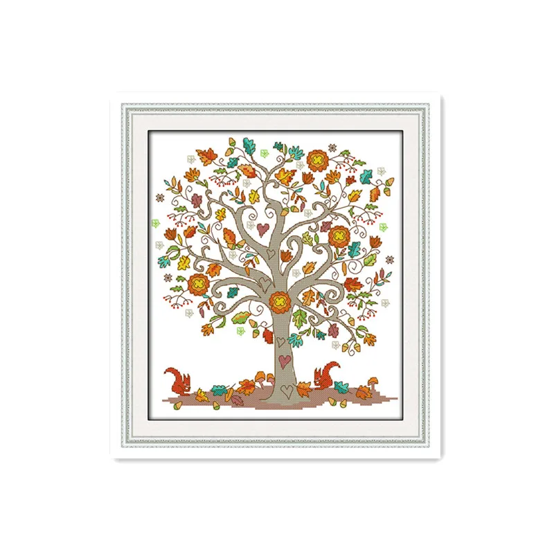 Joy Sunday 11CT 14CT индийская ткань набор крестиков love tree маленькая простая ручная