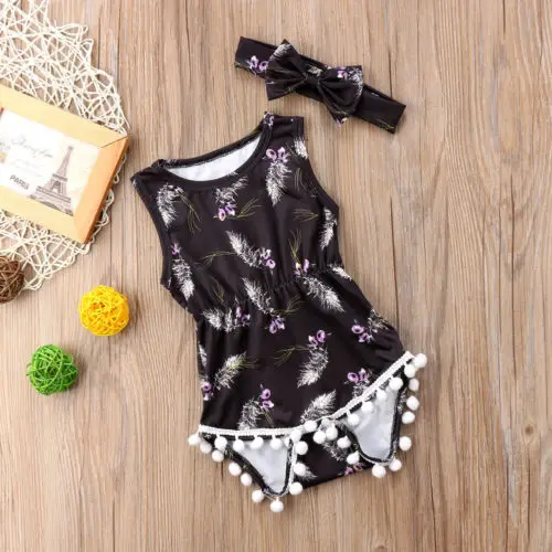 Комплект из 2 предметов боди без рукавов для новорожденных девочек летняя одежда