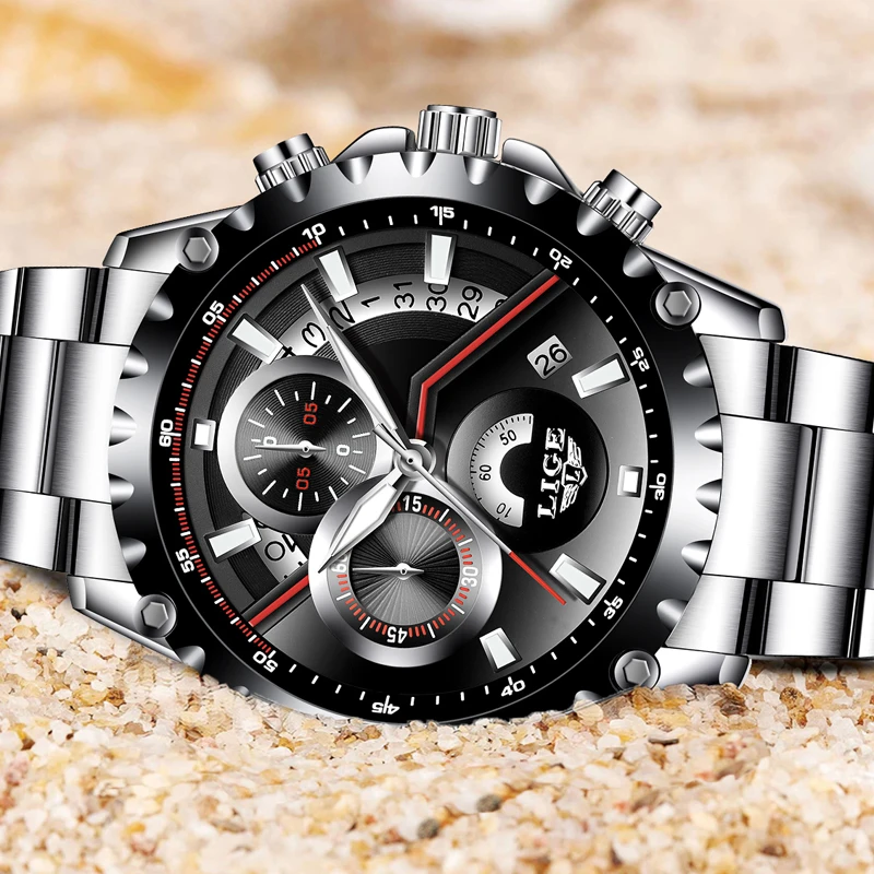 Relogio Masculino LIGE мужские Топ люксовый бренд военные спортивные часы кварцевые