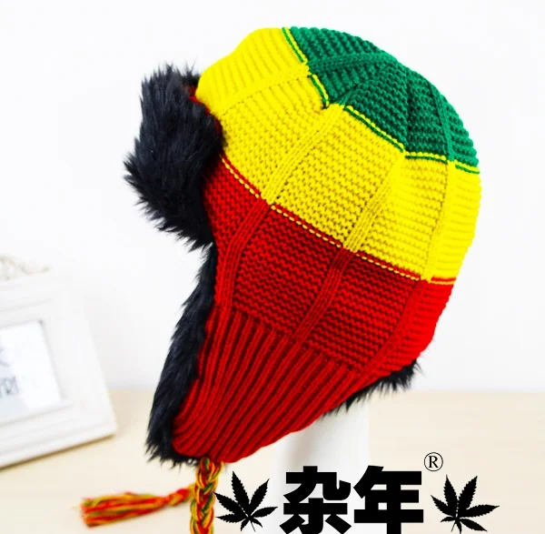 Rasta Регги зимняя шапка в стиле хип хоп Боб Кепка ямайском reggae разноцветная