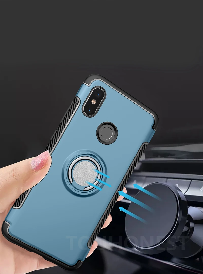 Для RedMi Note 6 Note 7 pro K20 S2 5 Plus противоударный чехол для Xiaomi Mi 9 9T A2 lite Mi 8 Автомобильный держатель Подставка Крышка с магнитным кольцом