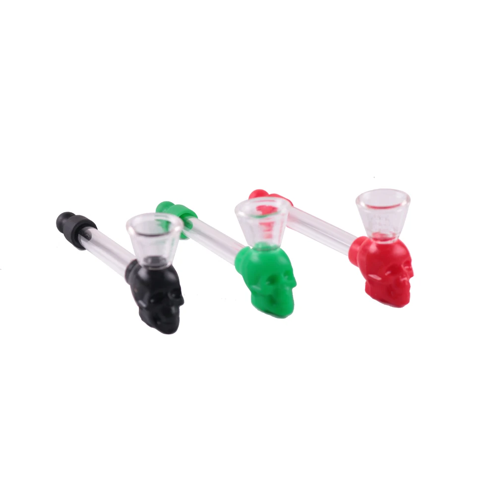 New Arrival 1 X Silicone &amp Glass Skull Tobacco Smoking Pipe+ 10pcs metal Screens Pipe Cigarette Accessories | Дом и сад