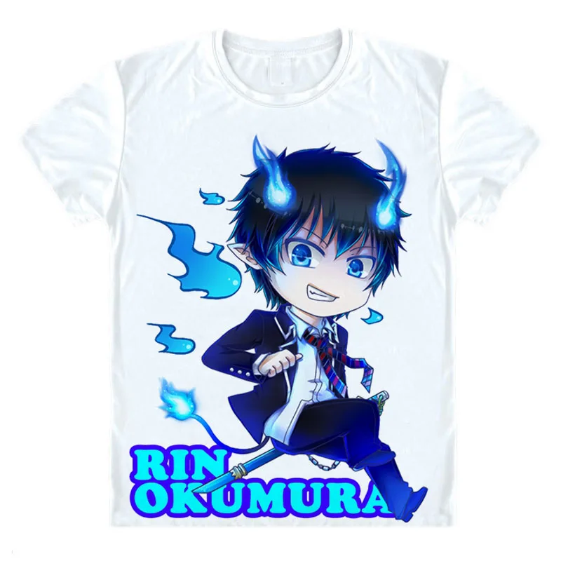 Синяя футболка Exorcist Okumura Rin Yukio Kamiki izumo японская манга короткая для подростков топ