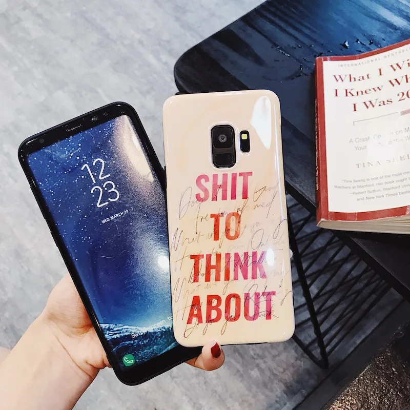 Мода дерьмо думать о мягкий чехол blue-ray Сияющий для samsung Galaxy S9 S8 плюс Примечание 8 S7