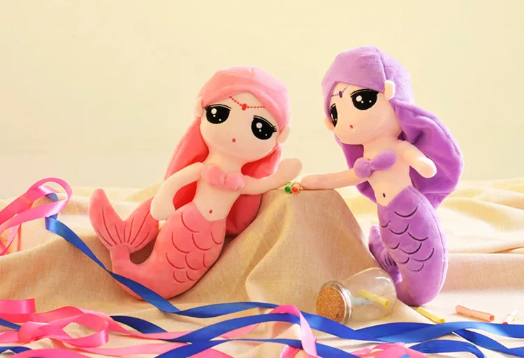 30 см/40 см/50 см Красивые милые мягкие плюшевые куклы Русалочки с изогнутым хвостом