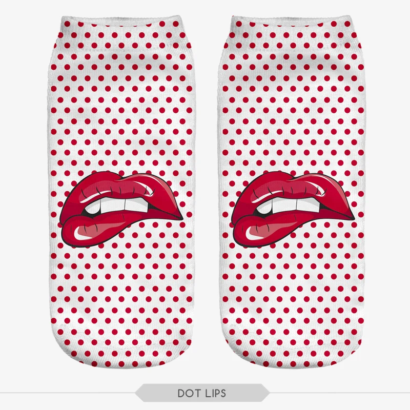 Носки PIN UP с татуировкой черные и розовые носки 3D принтом повседневные милые до