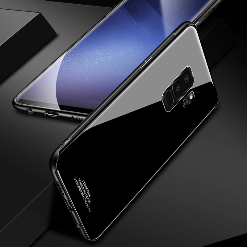 Закалённое Защитное стекло для samsung S 8 9 плюс задняя крышка Жесткий чехол бампер