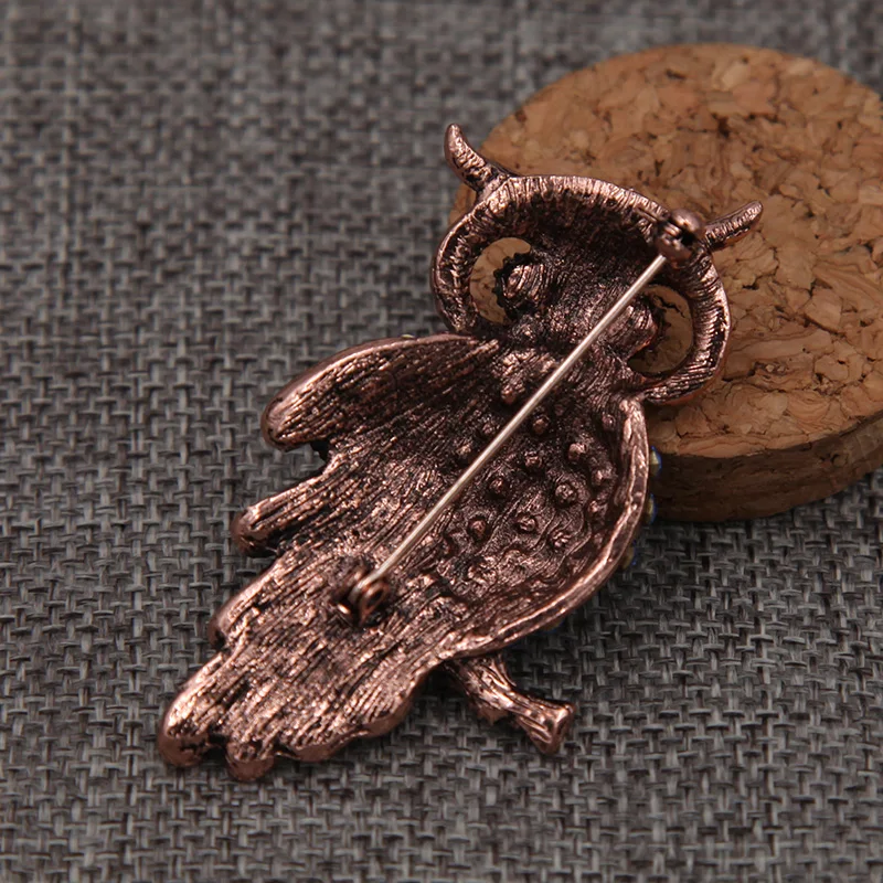 Винтажный аксессуар в виде античной синей совы|Броши| |