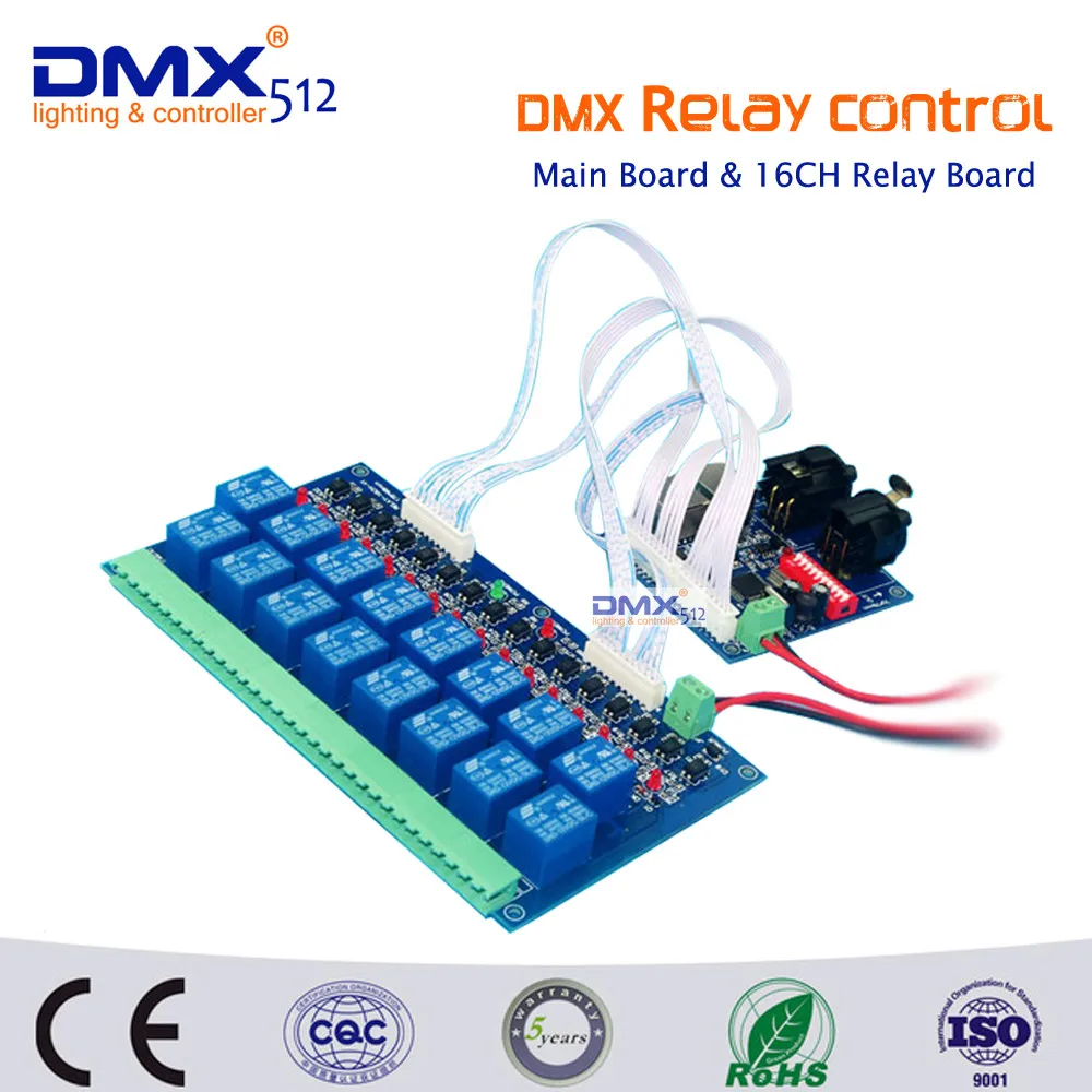 Free Shipping 16CH dmx512 relay controller (max 10A) ,Relay switch 16CH dmx Controller,Connect the 16CH DMX main relay board