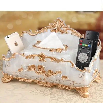 pearl white Европейский пульт дистанционного управления коробка для хранения салфеток домашний журнальный столик для гостиной лоток креативный многофункциональный ящик для хранения салфеток - Цвет: pearl white