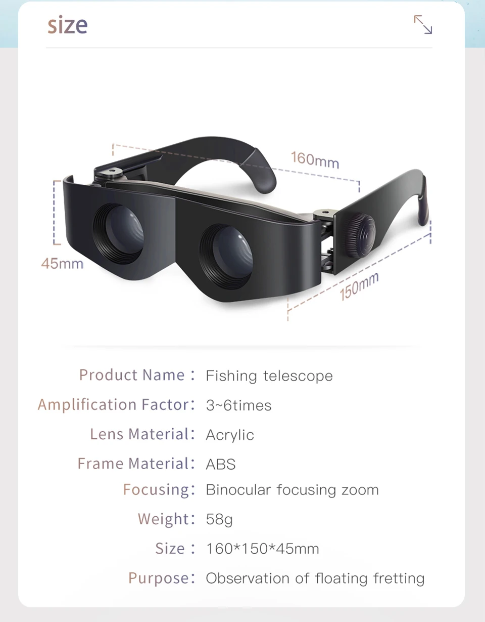 JIADIAONIFishing Magnifier Glasses Black Fishing Eyewear Special Telescope Folding Accessories Brand Design | Спорт и развлечения
