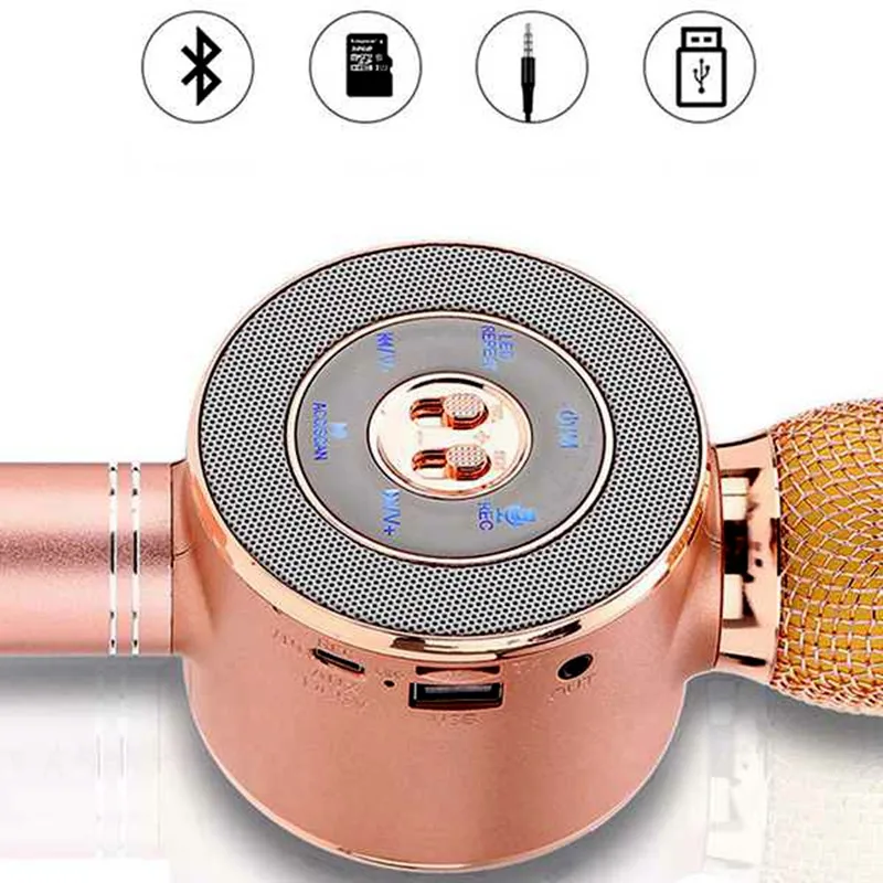 Модный светодиодный мигающий динамик микрофон караоке беспроводной usb bluetooth для